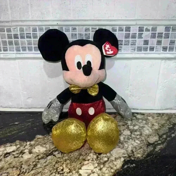 Ty Other - Ty Beanie Buddy Mickey Mouse Plush Toy One Size Black Red